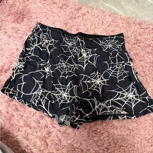 PINK Victoria's Secret Black and Gray Spiderweb Sleep Shorts